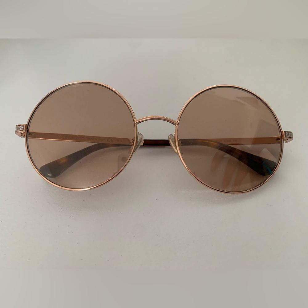 Jimmy Choo Rose Gold Round Sunglasses